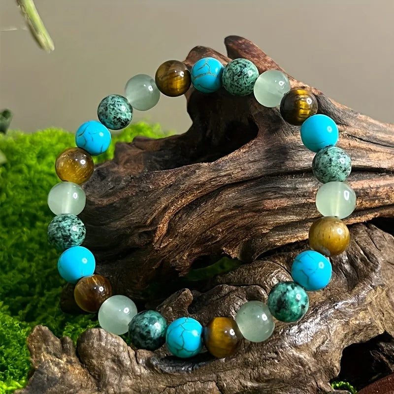 Natural Stone Symbolic Beaded Bracelet Women Men Anxiety Relief Protection Money Spiritual Inner Self-Love Jewelry