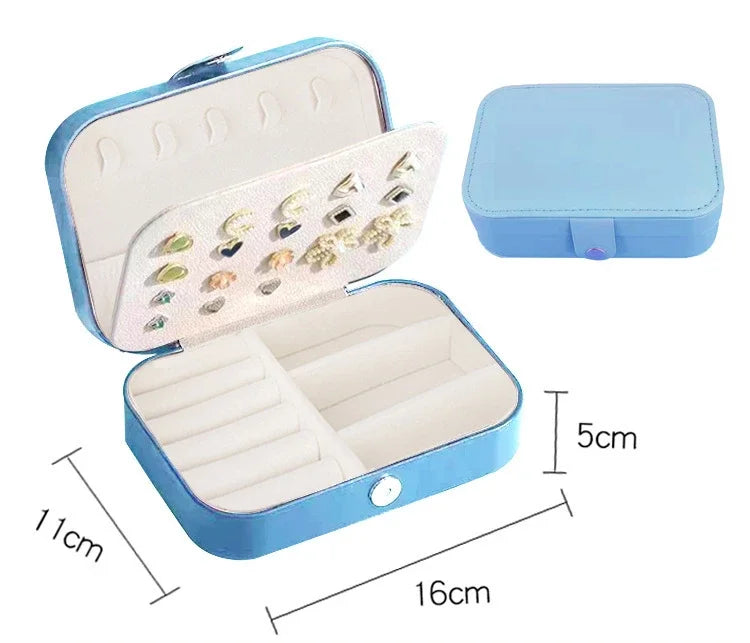 2024 Portable Leather Jewelry Box – Travel Jewelry Organizer Case with Zipper & Button Closure