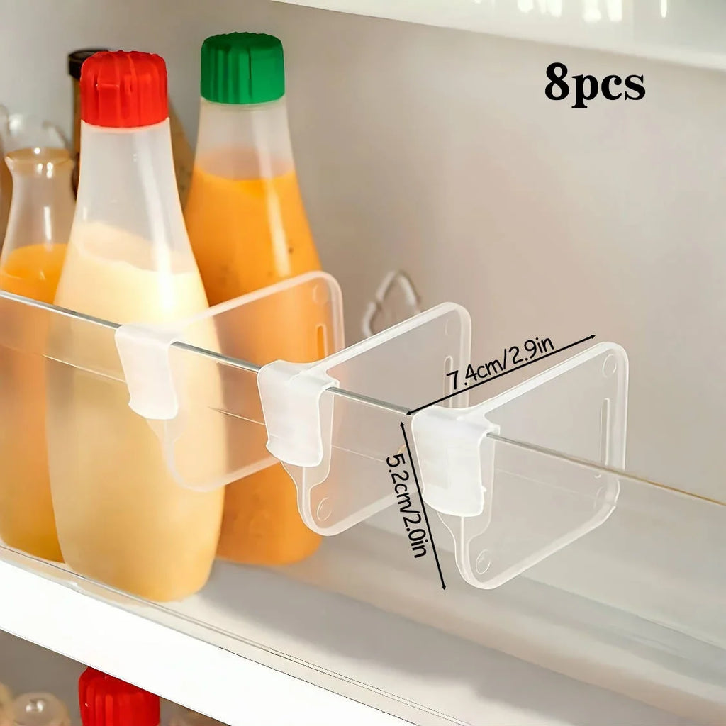 5 10 15 20PCS Sturdy Clear Refrigerator Organizer Dividers Adjustable Fridge Storage Kitchen Cabinets Space Saving Compartments