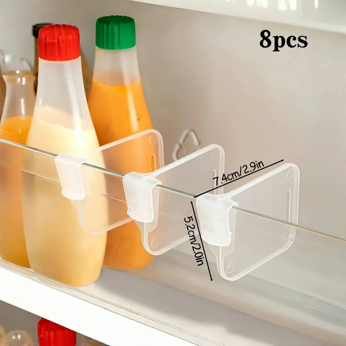 5 10 15 20PCS Sturdy Clear Refrigerator Organizer Dividers Adjustable Fridge Storage Kitchen Cabinets Space Saving Compartments