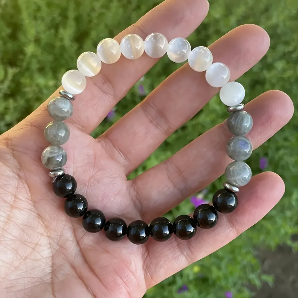 Natural Stone Symbolic Beaded Bracelet Women Men Anxiety Relief Protection Money Spiritual Inner Self-Love Jewelry