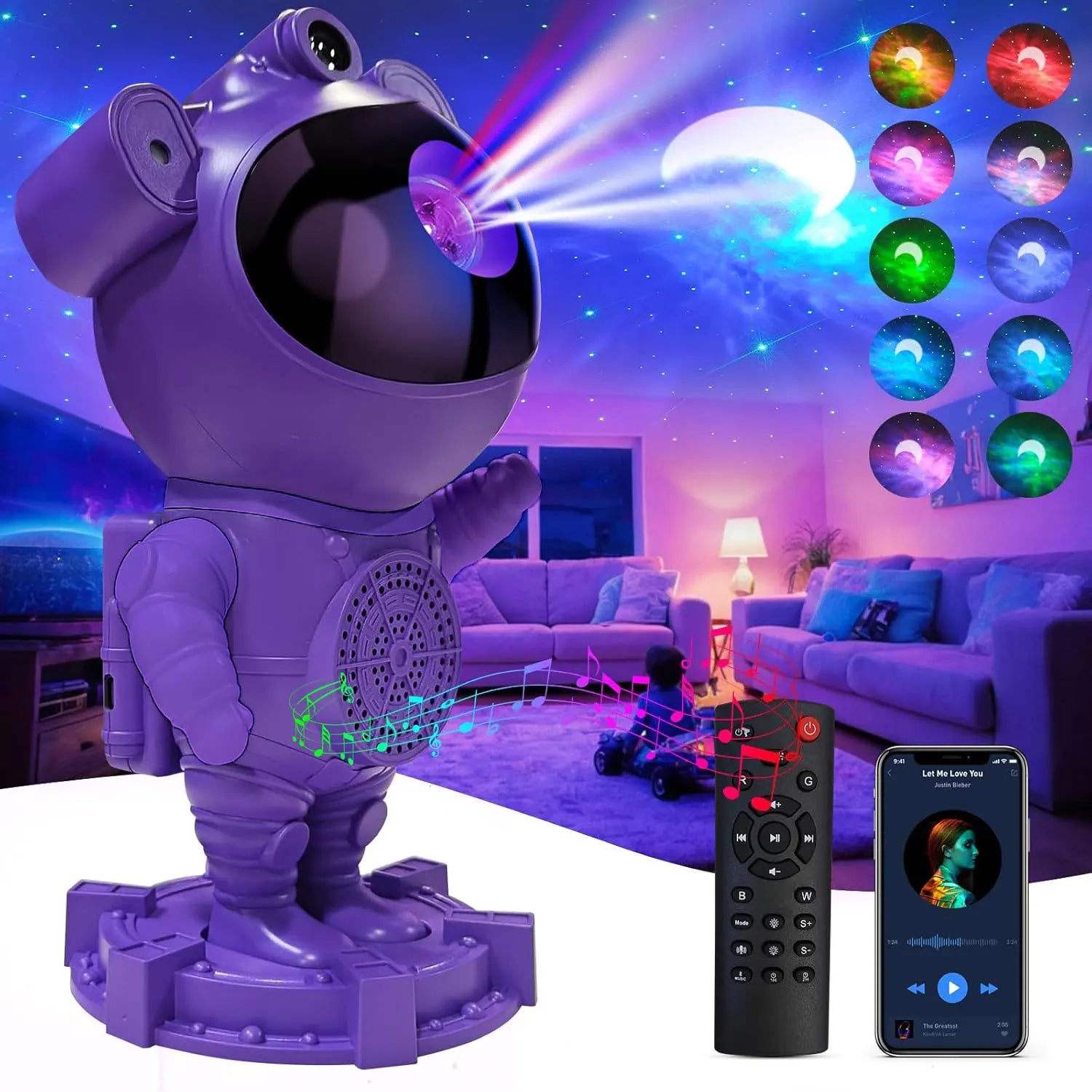 Astronaut Galaxy Projector Lamp - Star Projector Light, Bluetooth Speaker, Star and Moon Galaxy Lights for Bedroom with  remote