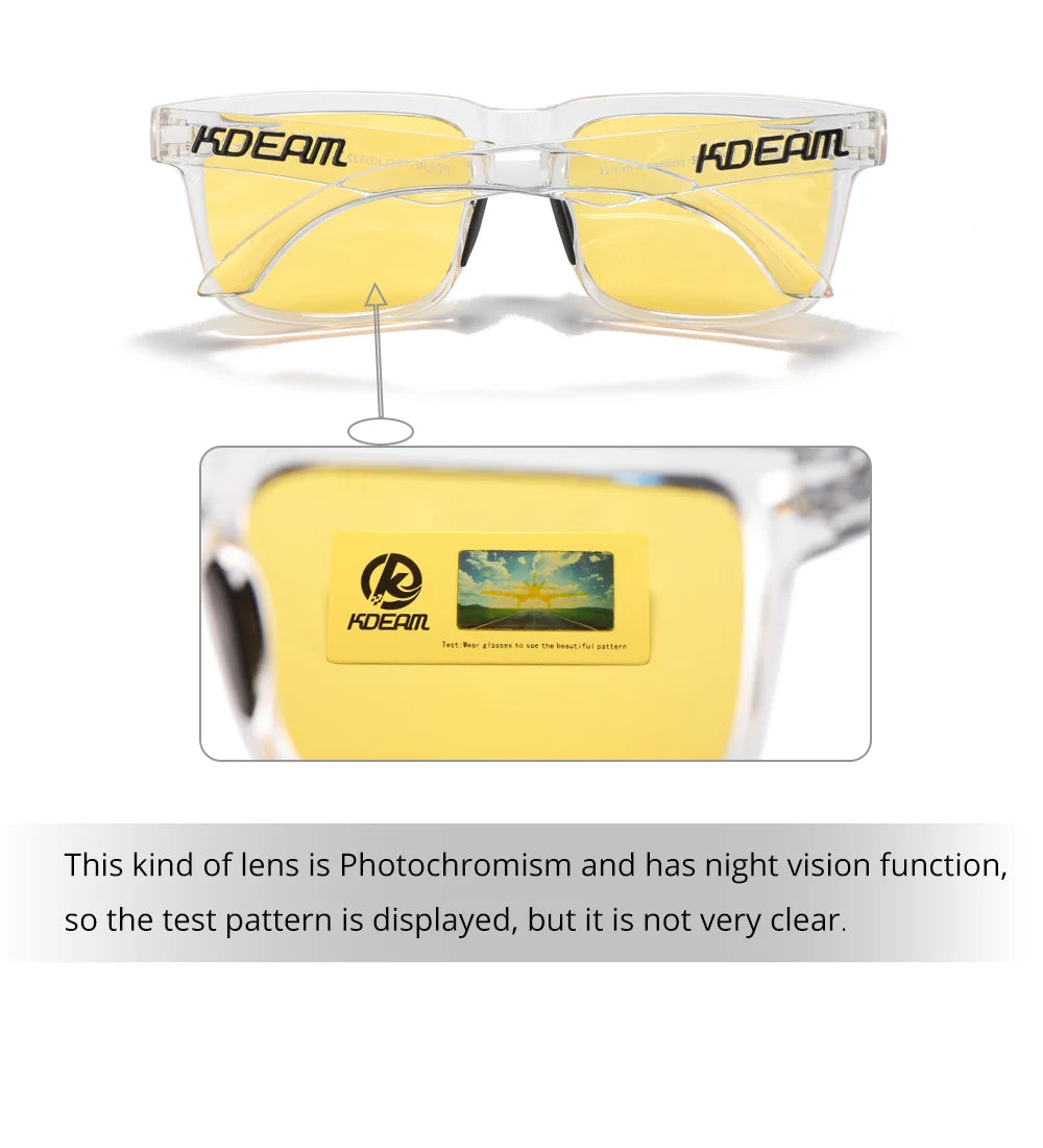 KDEAM Men's Polarized Sunglasses Square Casual Outdoors Sun Glasses Women Unisex Sunglass For Couple With Zipper Case