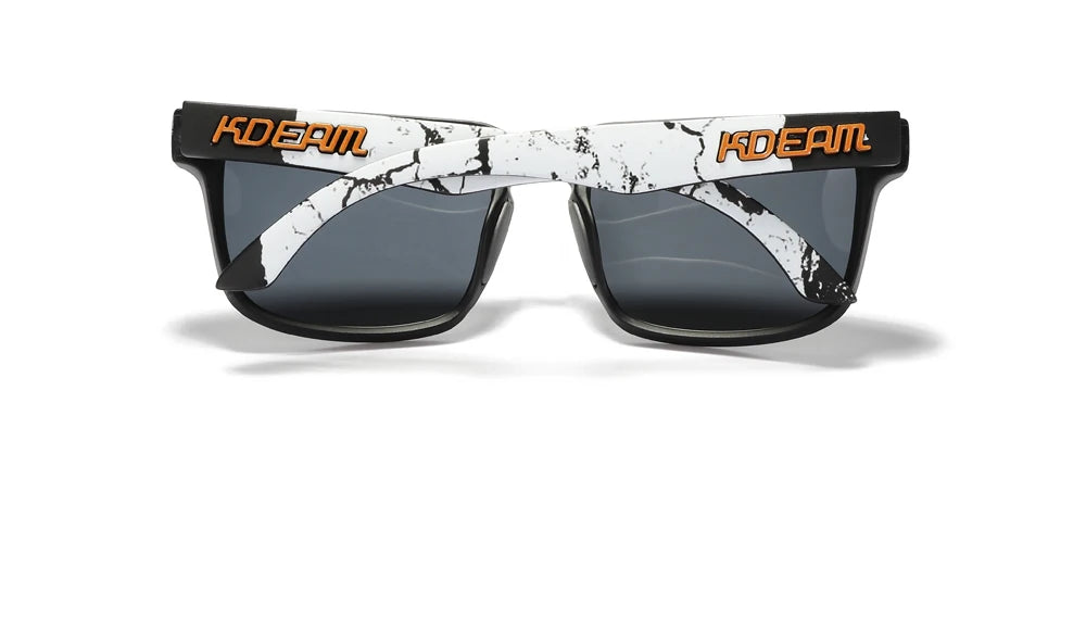 KDEAM Men's Polarized Sunglasses Square Casual Outdoors Sun Glasses Women Unisex Sunglass For Couple With Zipper Case