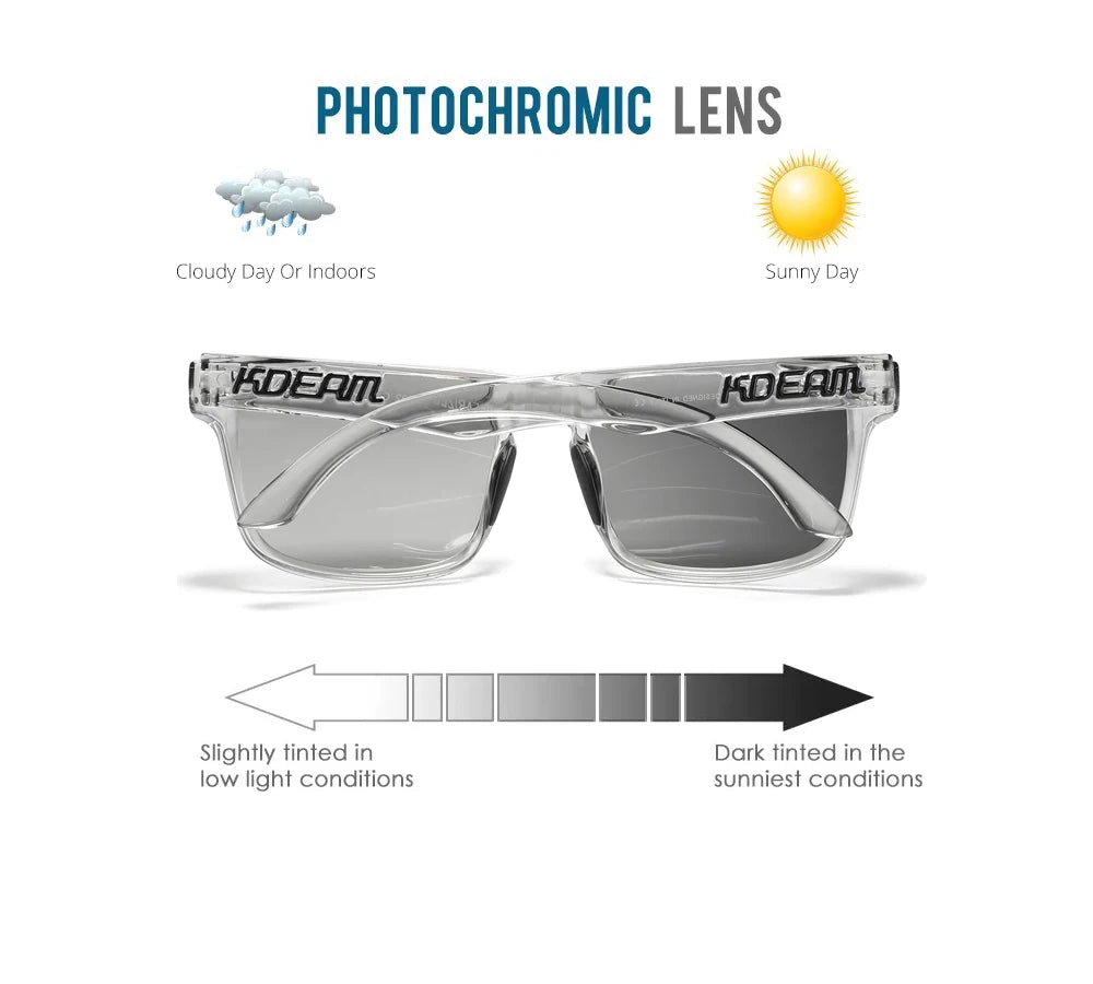 KDEAM Men's Polarized Sunglasses Square Casual Outdoors Sun Glasses Women Unisex Sunglass For Couple With Zipper Case