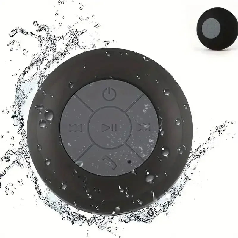 Portable Bluetooth Wireless Waterproof Speaker With Suction Cup Small Stereo For Car Bathroom Mobile Music Listening Device