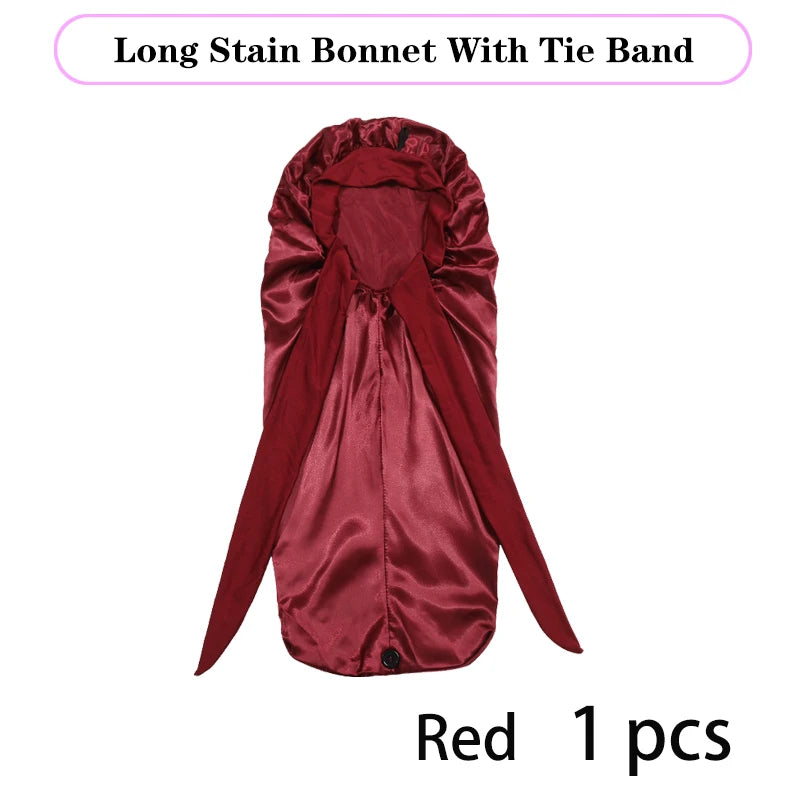 Silk Satin Hair Bonnet for Sleeping – Extra Long, Elastic Band, Protective Night Cap for Long Hair – Custom Logo Available