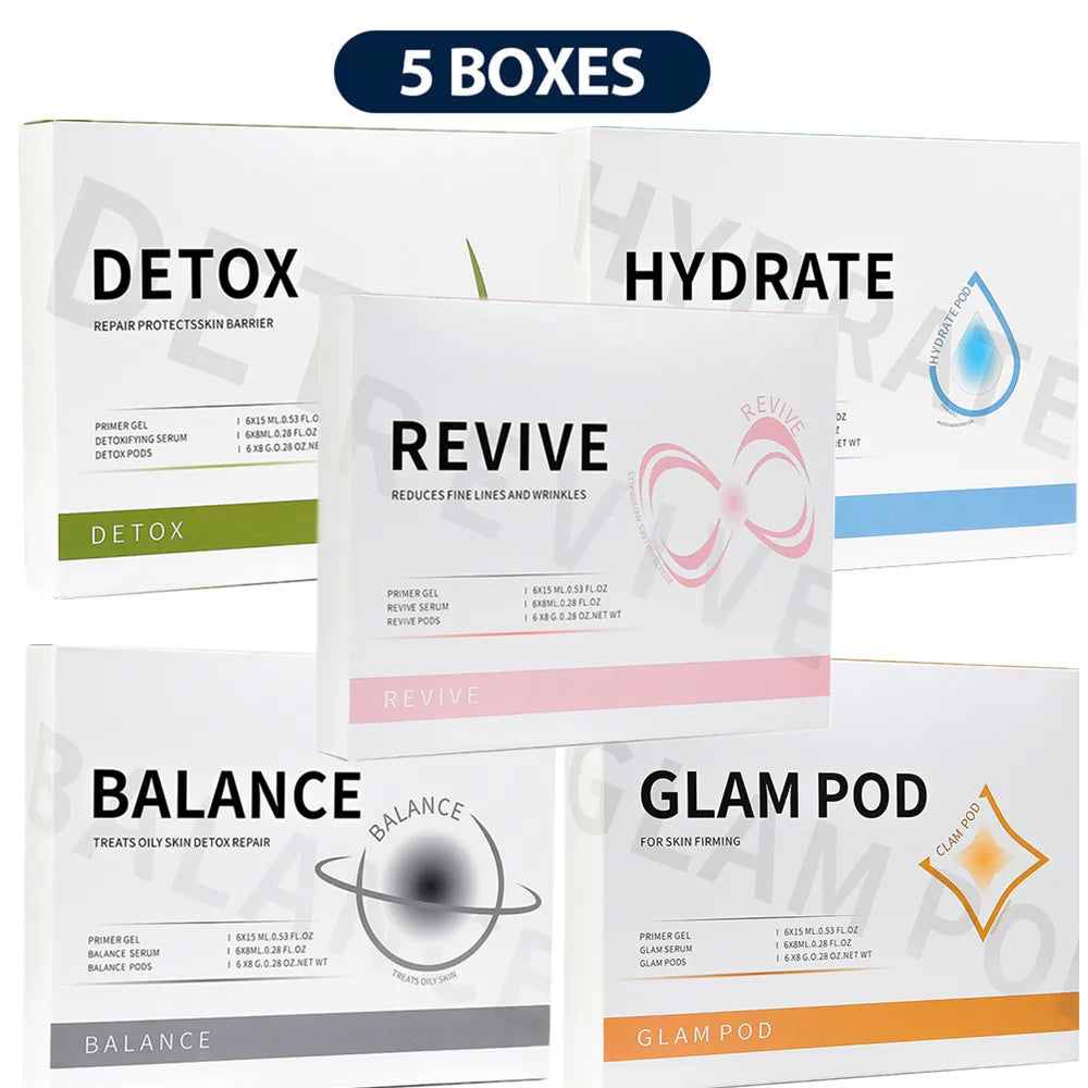 Glam Pod For Aqua Facial Machine CO2 Pods For Bubble Facial Beauty Machine Revive Pods co2 Capsule Gels Facial SPA Skin Clean