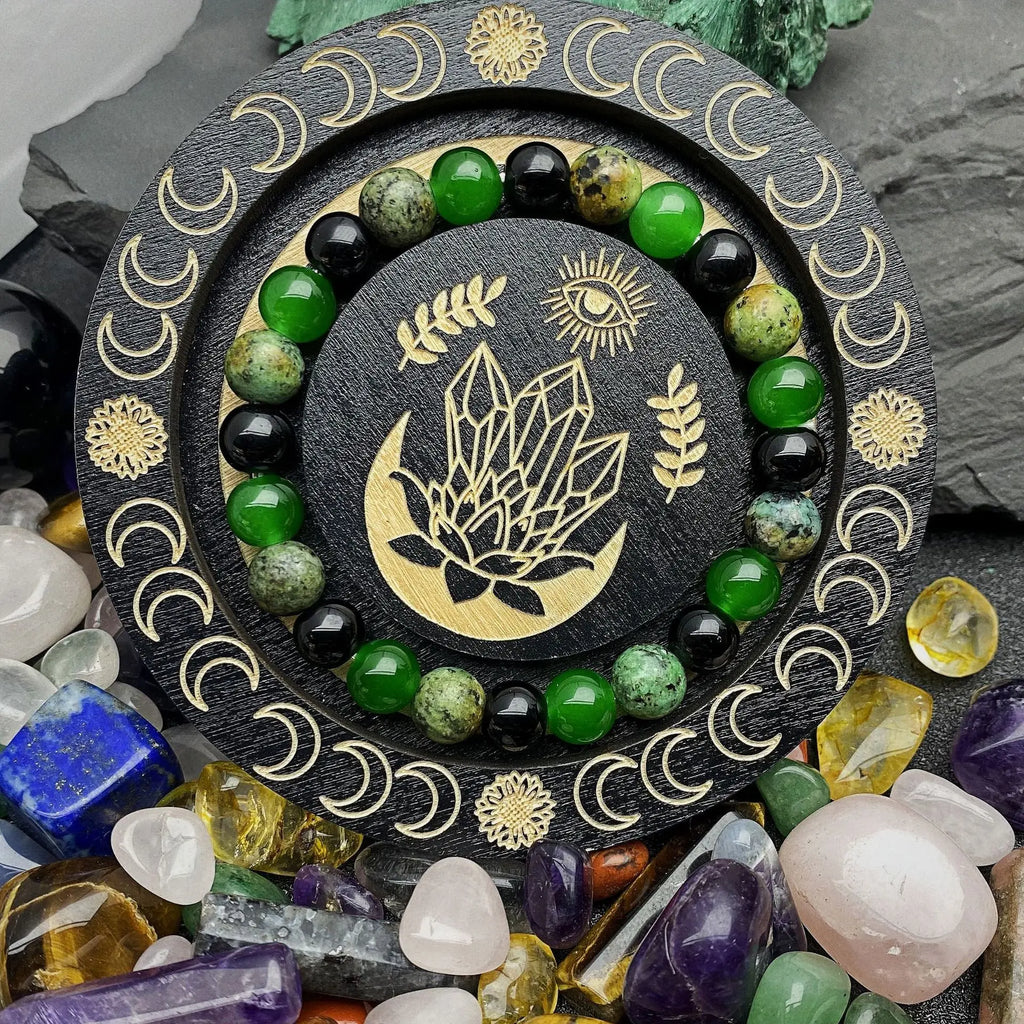 Fashionable 8mm Green Beaded Bracelet - Handmade Elastic Rope Bracelet - The Best Gift to Give