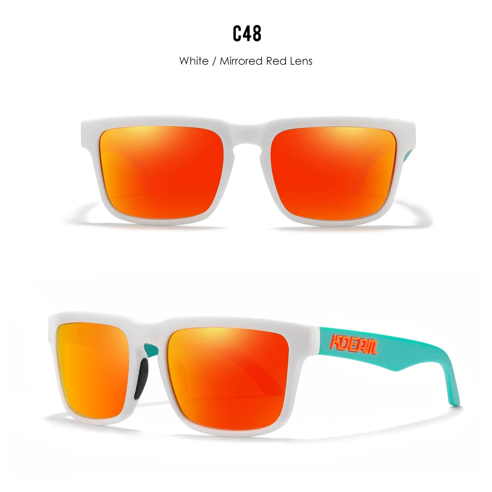 KDEAM Men's Polarized Sunglasses Square Casual Outdoors Sun Glasses Women Unisex Sunglass For Couple With Zipper Case