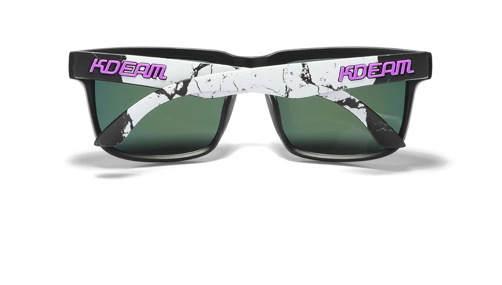 KDEAM Men's Polarized Sunglasses Square Casual Outdoors Sun Glasses Women Unisex Sunglass For Couple With Zipper Case