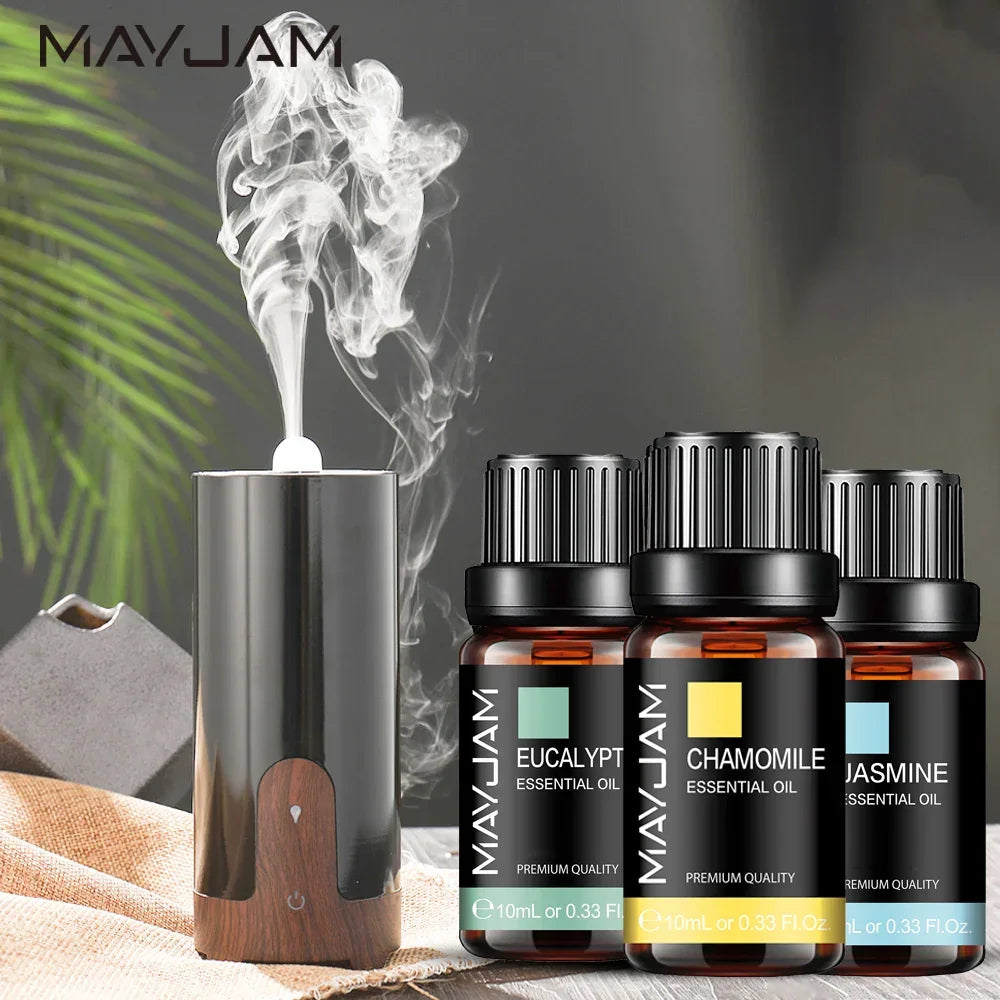 MAYJAM 10ML Lavender Lemongrass Jasmine Vanilla Eucalyptus Rose Lemon Essential Oil For Humidifier Diffuser Candle Making