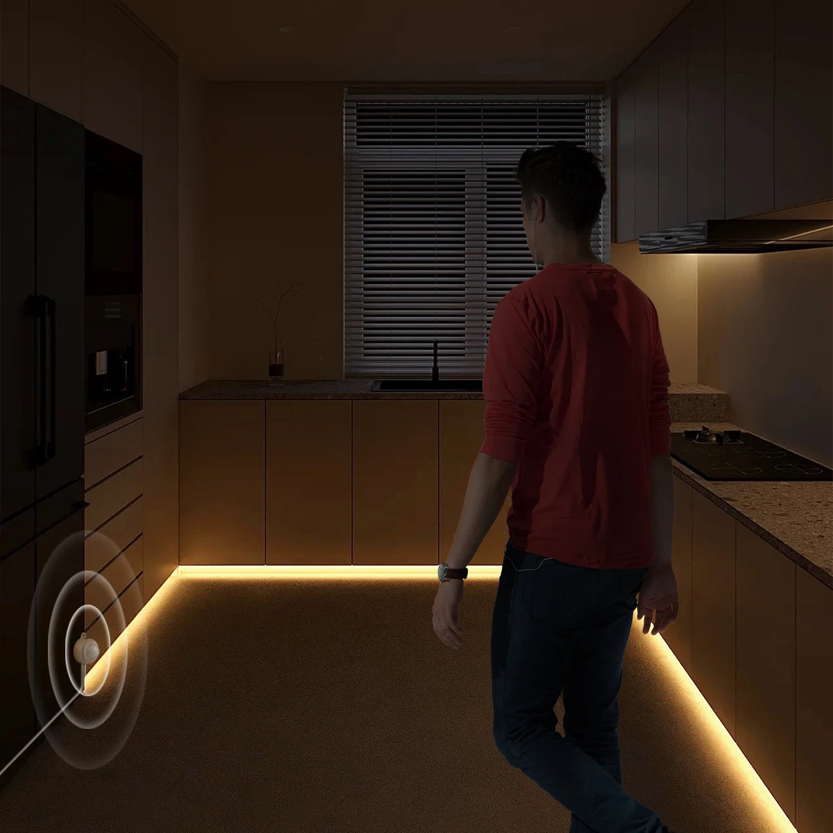 Smart PIR Motion Sensor Super Bright COB LED Strip Neon Light Auto ON/OFF 320leds/m Waterproof for Kitchen,Stair,Wardrobe Decor