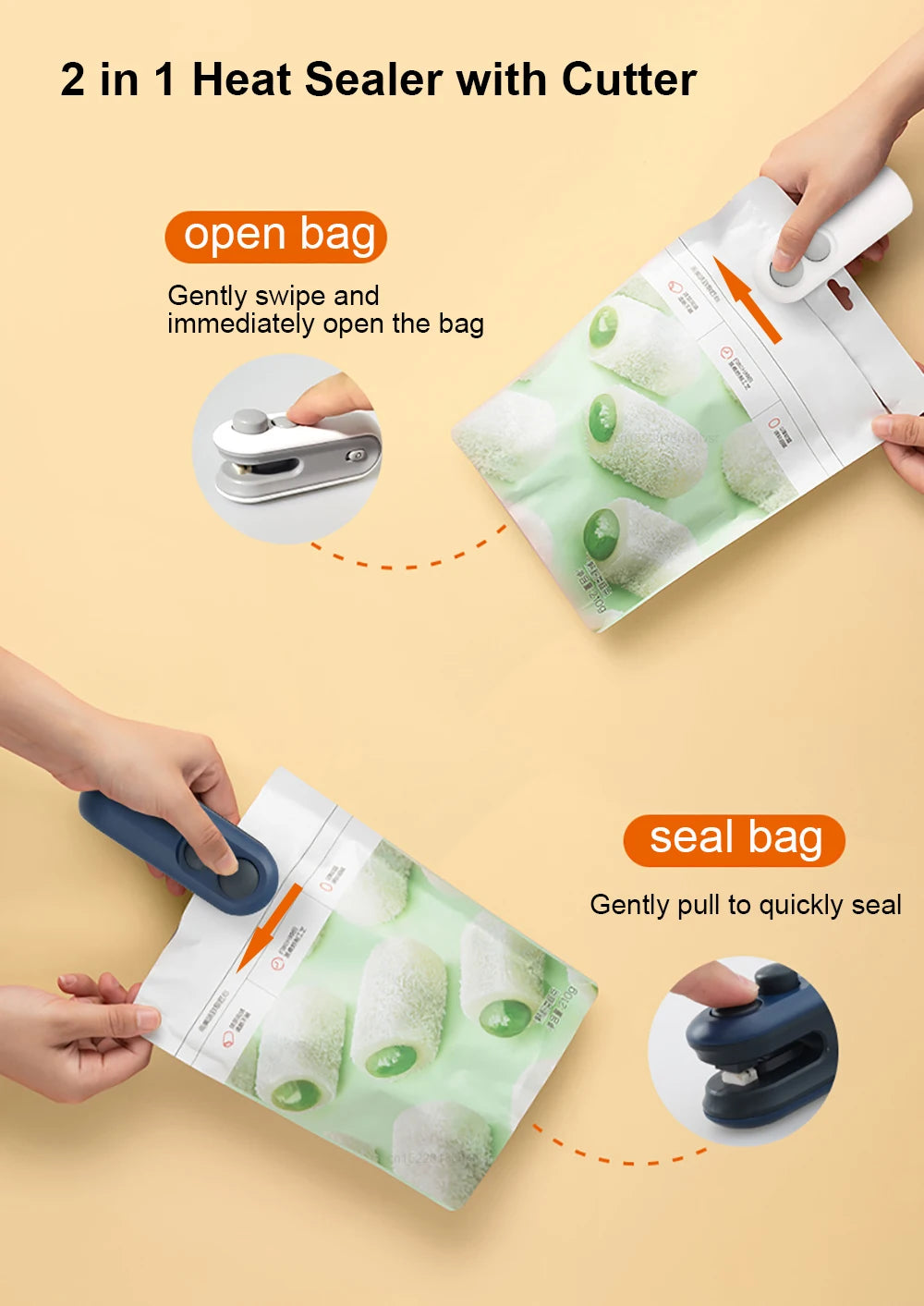 Mini Heat Bag Sealing Machine Plastic Bag Sealer Portable Thermal Plastic Bag Sealants Handheld Plastic Bags Sealing Machine