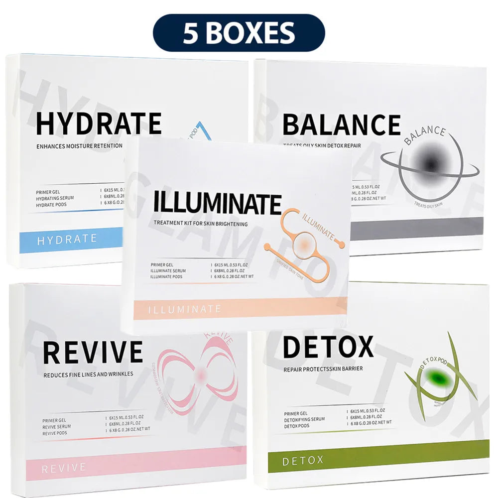 Glam Pod For Aqua Facial Machine CO2 Pods For Bubble Facial Beauty Machine Revive Pods co2 Capsule Gels Facial SPA Skin Clean