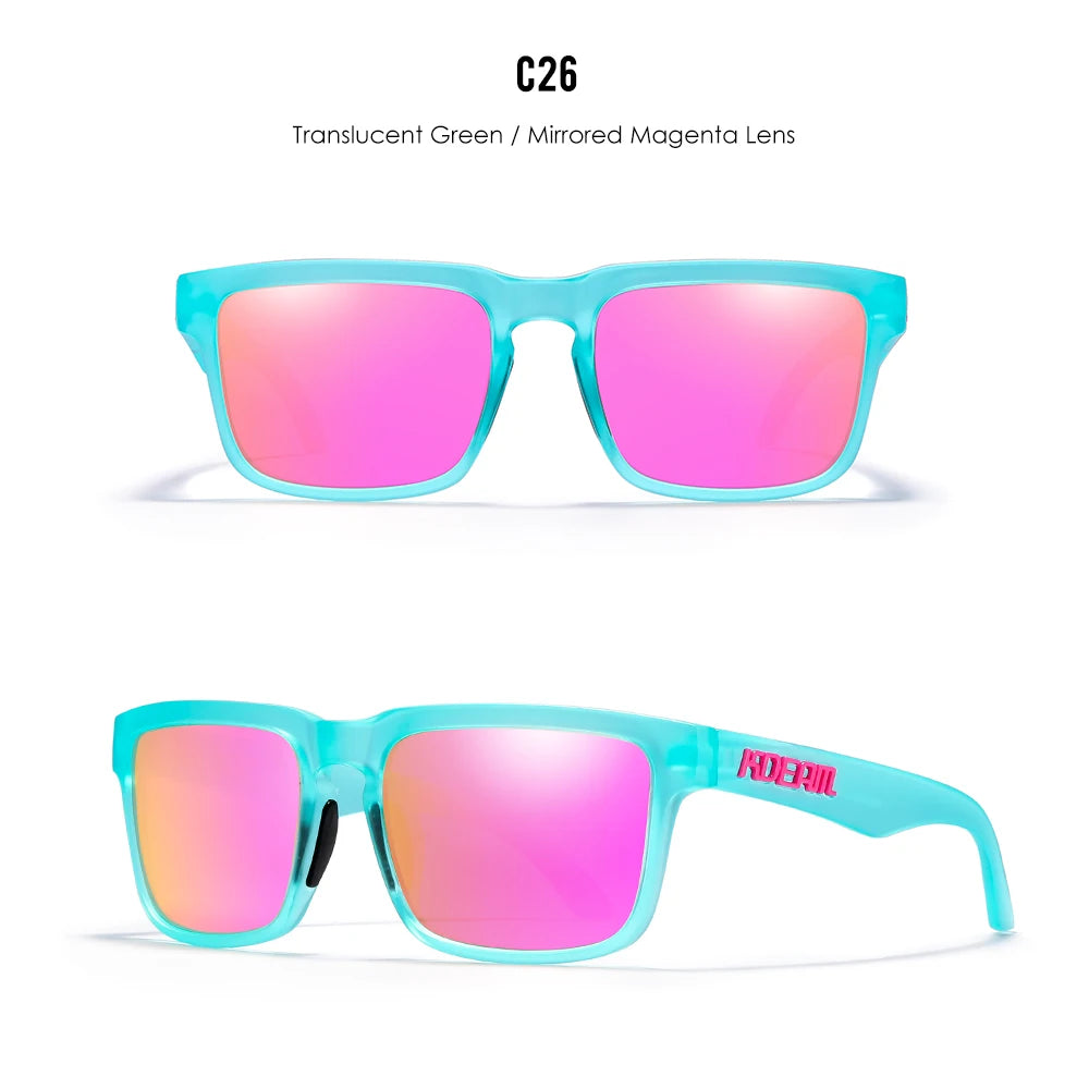 KDEAM Men's Polarized Sunglasses Square Casual Outdoors Sun Glasses Women Unisex Sunglass For Couple With Zipper Case