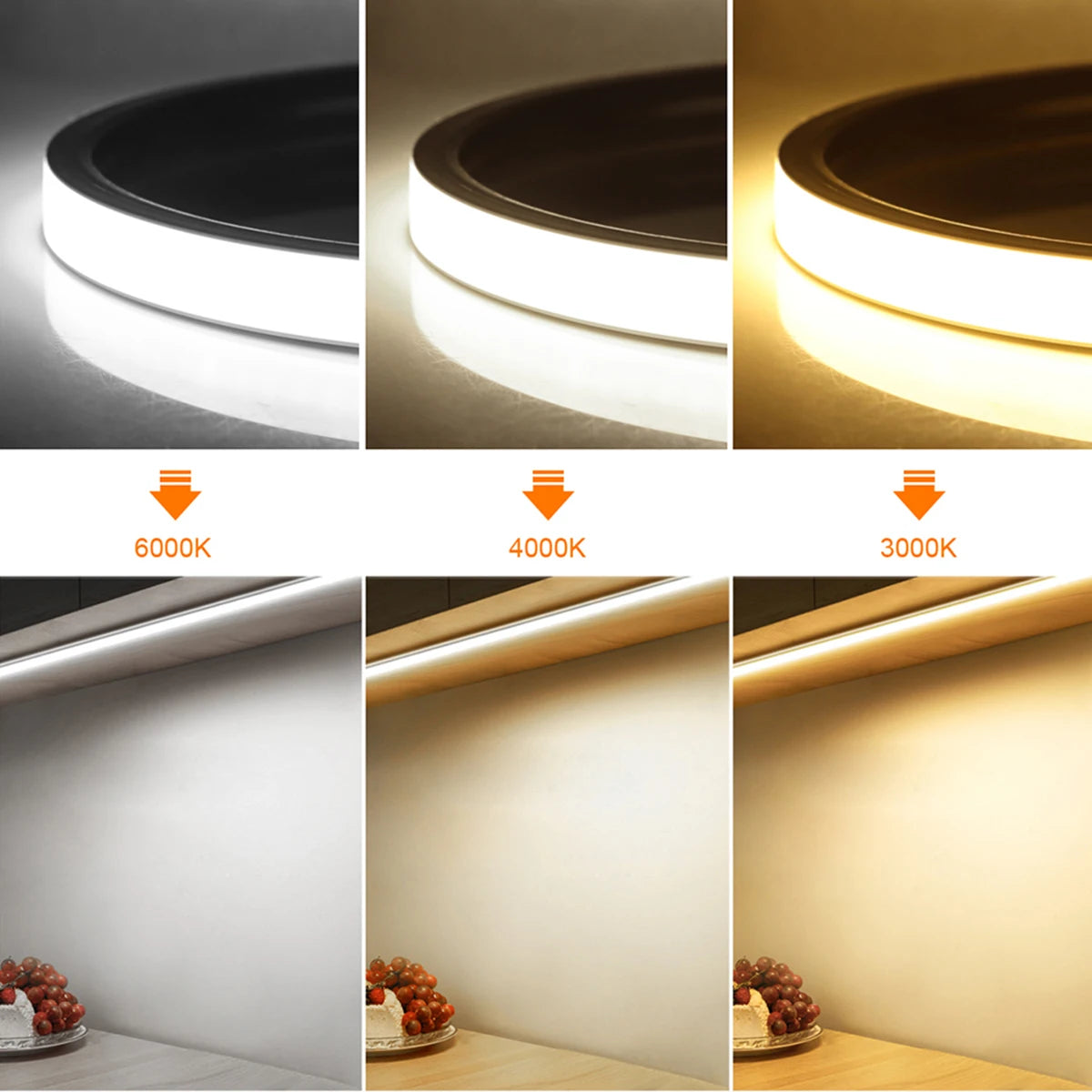 Smart PIR Motion Sensor Super Bright COB LED Strip Neon Light Auto ON/OFF 320leds/m Waterproof for Kitchen,Stair,Wardrobe Decor