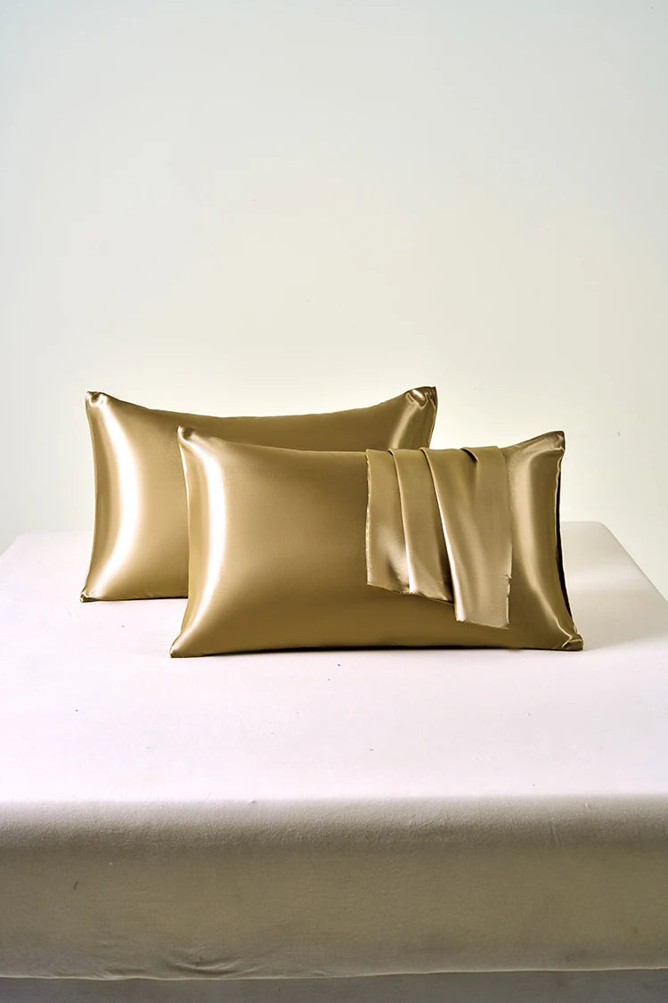 2pcs Satin Pillowcase for Skin and Hair, Satin Pillow Cases Set of 2 Soft Breathable Smooth Cooling Pillow Covers for Sleeping