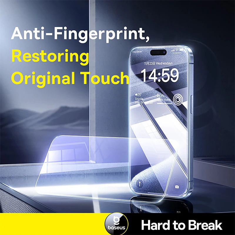 Baseus Tempered Glass for iPhone 17 16 Pro Max Screen Protector for iPhone 15 14 13 12 11 Pro Max Clear Edge Anti-Peeping Film
