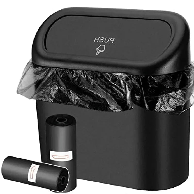 Car Trash Can (with Lid) Contains 60 (300) Garbage Bags, Small Car Trash Can, Leak-proof Mini Car Accessories