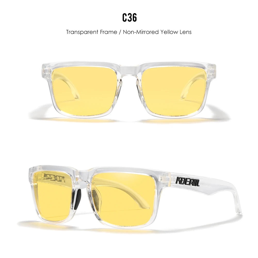 KDEAM Men's Polarized Sunglasses Square Casual Outdoors Sun Glasses Women Unisex Sunglass For Couple With Zipper Case