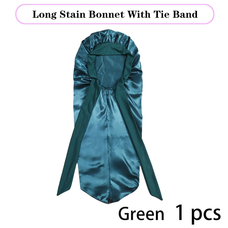 Silk Satin Hair Bonnet for Sleeping – Extra Long, Elastic Band, Protective Night Cap for Long Hair – Custom Logo Available