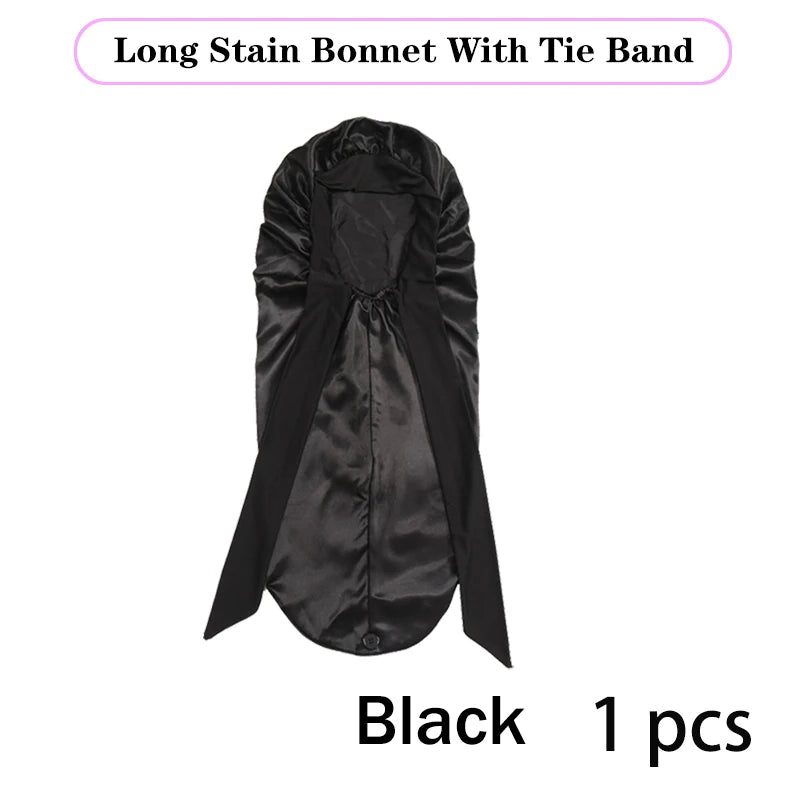 Silk Satin Hair Bonnet for Sleeping – Extra Long, Elastic Band, Protective Night Cap for Long Hair – Custom Logo Available
