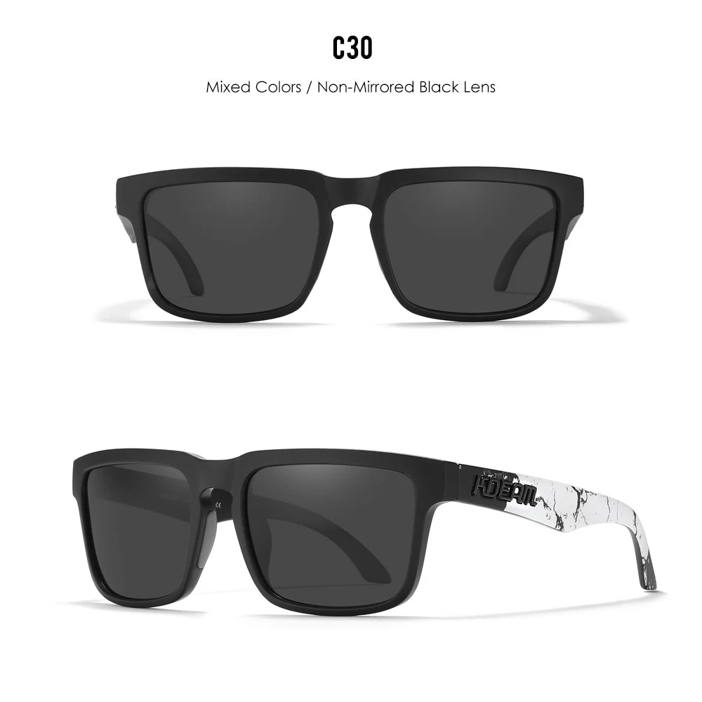 KDEAM Men's Polarized Sunglasses Square Casual Outdoors Sun Glasses Women Unisex Sunglass For Couple With Zipper Case