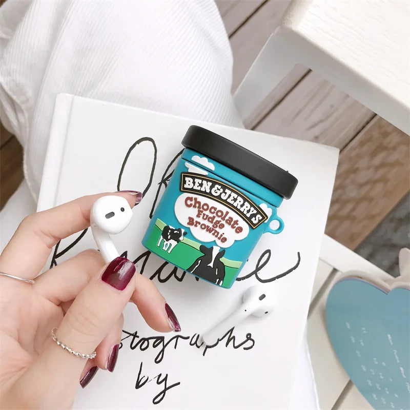 Limited Edition Eco-Friendly Silicone AirPods Pro Case - 3D Cartoon Snacks & Drinks Design