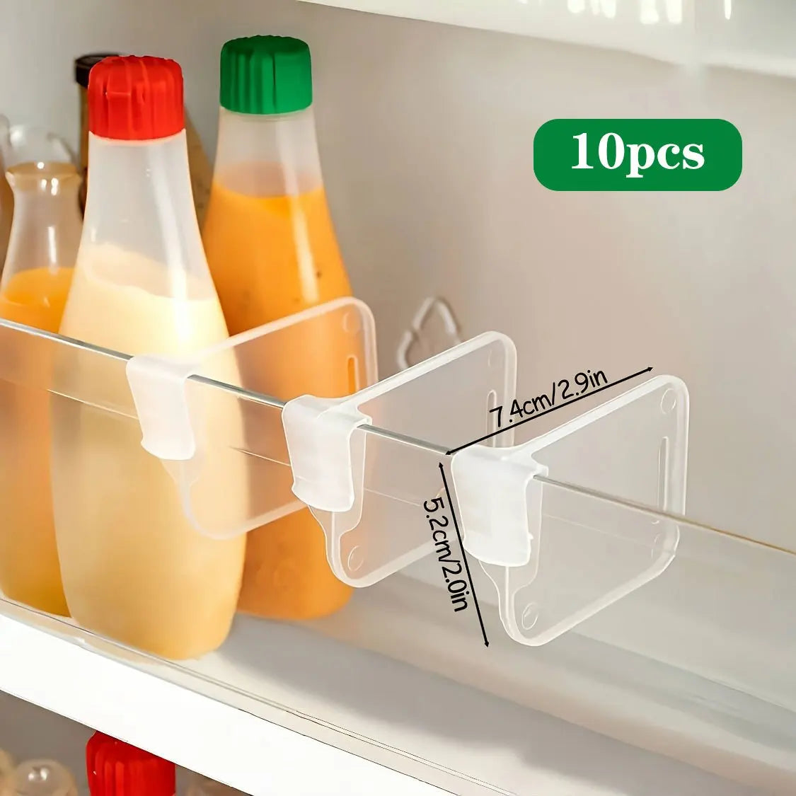 5 10 15 20PCS Sturdy Clear Refrigerator Organizer Dividers Adjustable Fridge Storage Kitchen Cabinets Space Saving Compartments