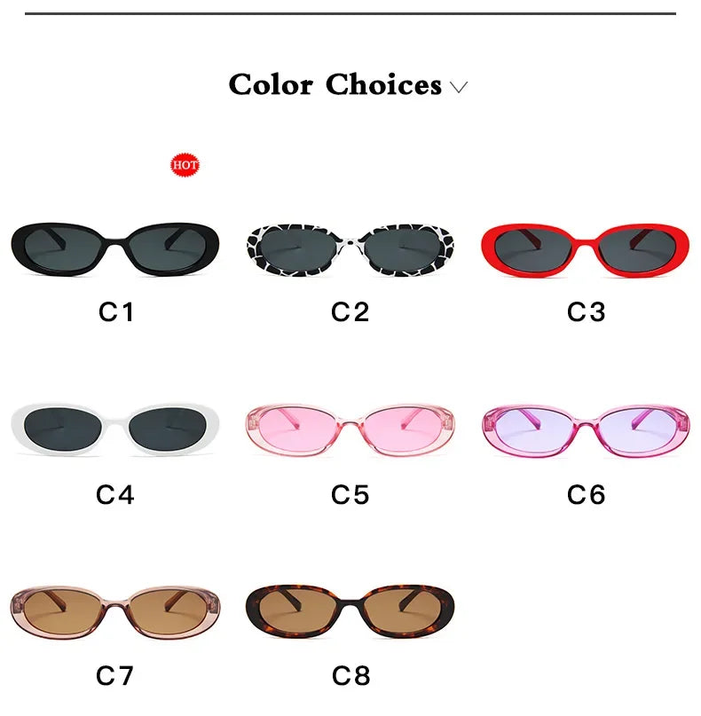 Vintage Oval Sunglasses Women Luxury Brand Designer Small Oval Sun Glasses Retro Black Red Glasses ladies Goggle UV400 Eyewear