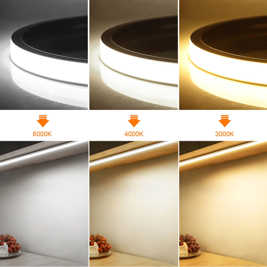 Smart PIR Motion Sensor Super Bright COB LED Strip Neon Light Auto ON/OFF 320leds/m Waterproof for Kitchen,Stair,Wardrobe Decor