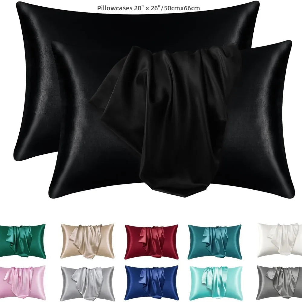 Satin Pillowcase Set (2-Pack) – 100% Polyester Satin