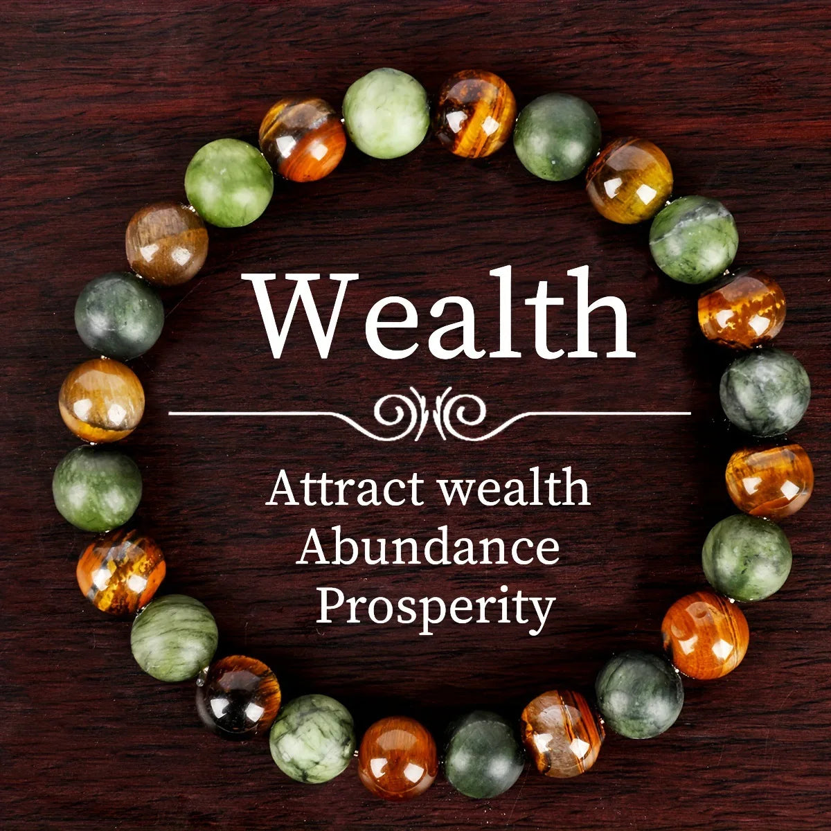 Natural Stone Symbolic Beaded Bracelet Women Men Anxiety Relief Protection Money Spiritual Inner Self-Love Jewelry