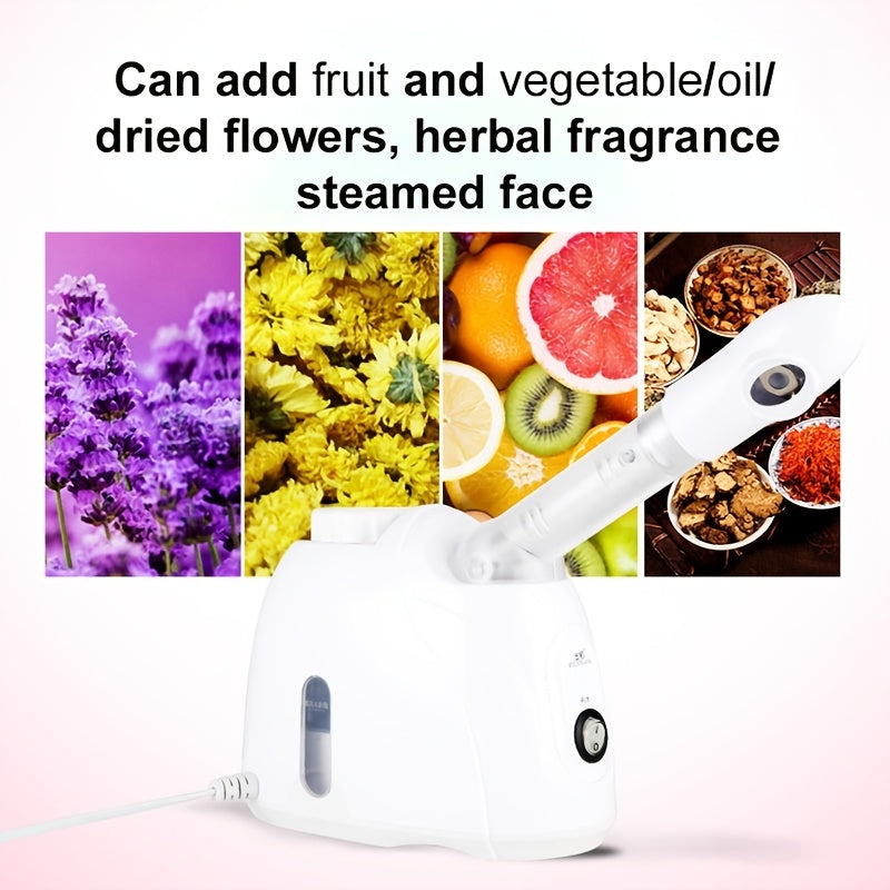 KSKIN Facial Steamer with Nano Mist - for Deep Moisturizing, Open/Closed Eye Use, Compact Face Steamer with Plug (110V), Care Device for, Salon, Spa - Softens Fine Lines, Improves Complexion, Salon Skincare, Sleek Design, Eff