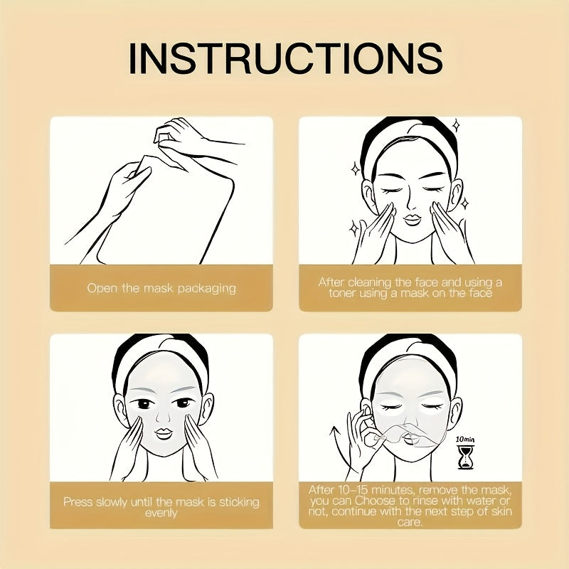 [10pcs Honey Facial Masks] 10pcs Honey Fruit Moisturizing Facial Masks | Rich in Fruit Essence and Glycerin, Deep Hydration, Nourish Skin | Exquisitely Packaged, a Great Gift for Family and Friends