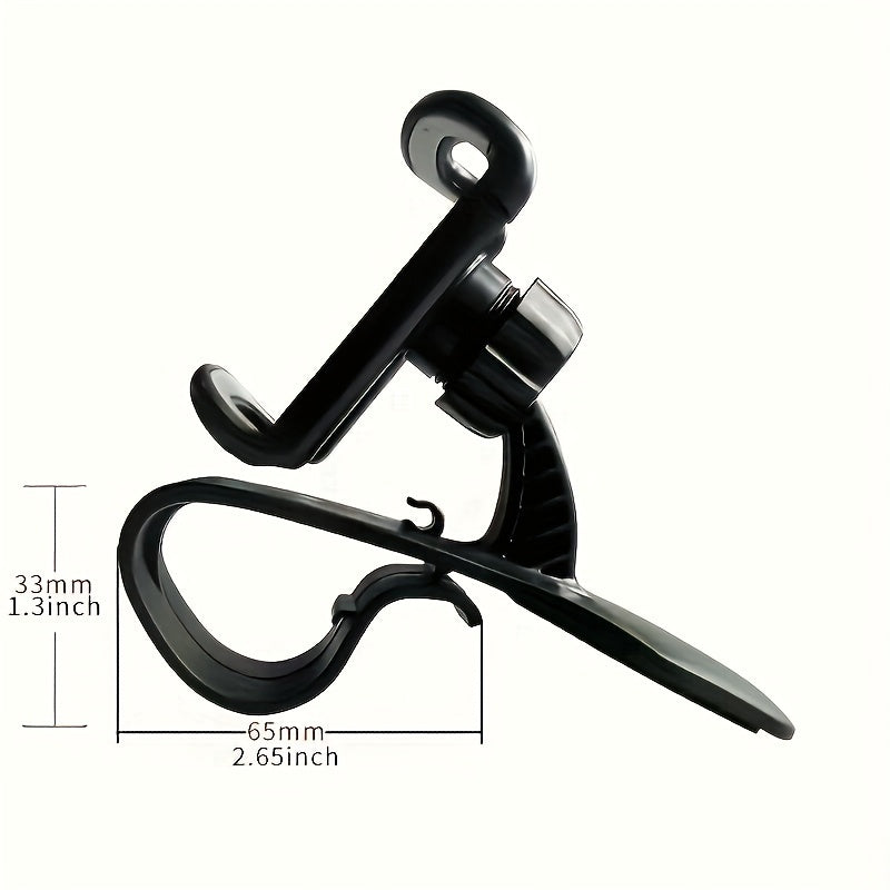 [Durable Car Holder] Durable 1pc Universal Car Phone Holder Mount Clip | Easy Installation Non-Slip Stand for iPhone, Xiaomi, Oppo, VIVO, SamSung, OnePlus - ABS Material, No Battery Required