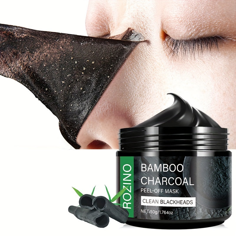 [Natural Face Mask] Rozino Bamboo Charcoal Face Mask | Deep Cleansing, Moisturizing, Blackhead Cleaner, Hypoallergenic, Paraben-Free, Aloe Vera Scented, All Skin Types, Beauty Mask for Clear Skin, Skin Care Mask, Natural Ingr