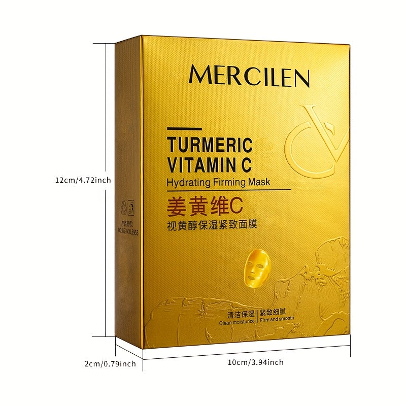Turmeric Vitamin C retinol Moisturizing and firming Mask 6g*10 pack, added aloe vera, hyaluronic acid and phytosqualane, deep cleansing, moisturizing and firming, suitable for all Light Beige types, even Light Beige, Travel p