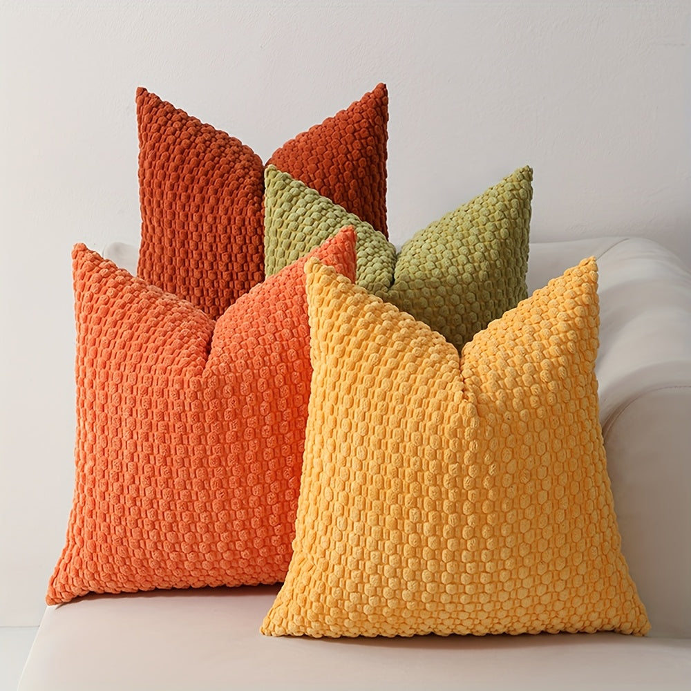 [4pcs Velvet Sofa Pillows] 4pcs Soft Velvet Modern Double-Sided Design Sofa Pillows | Durable, Machine-Washable Cushion Covers for Sofa and Bed Decoration
