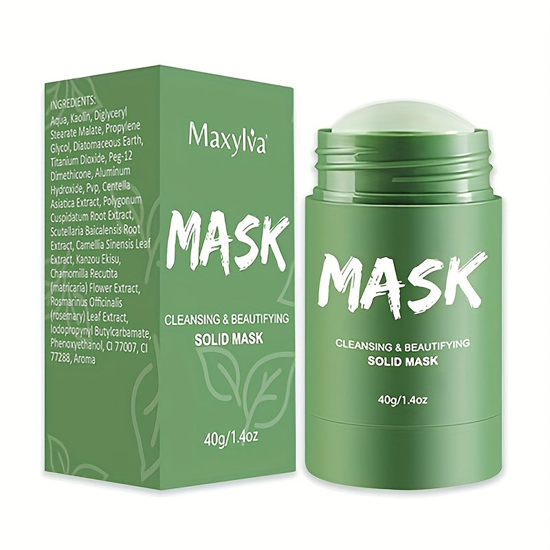 [Maxylva Clay Mask] Maxylva Unisex-Adult Clay Mask Stick | Moisturizing, Deep Cleansing, Paraben-Free for All Skin Types, Green Tea Scented, Beauty Care