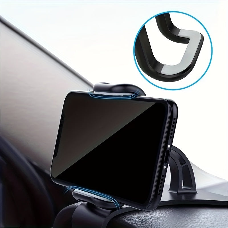 [Durable Car Holder] Durable 1pc Universal Car Phone Holder Mount Clip | Easy Installation Non-Slip Stand for iPhone, Xiaomi, Oppo, VIVO, SamSung, OnePlus - ABS Material, No Battery Required
