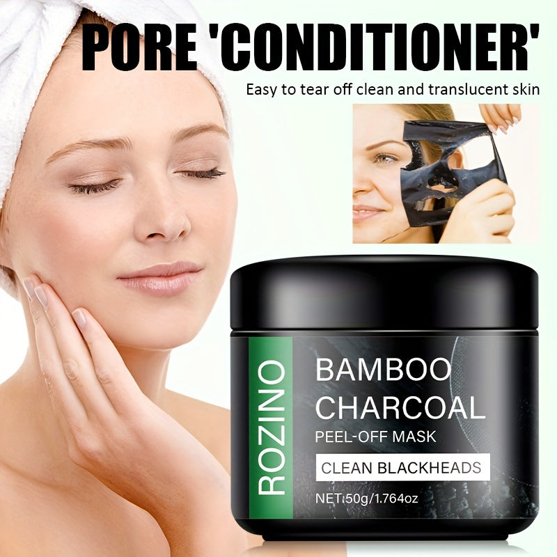 [Natural Face Mask] Rozino Bamboo Charcoal Face Mask | Deep Cleansing, Moisturizing, Blackhead Cleaner, Hypoallergenic, Paraben-Free, Aloe Vera Scented, All Skin Types, Beauty Mask for Clear Skin, Skin Care Mask, Natural Ingr