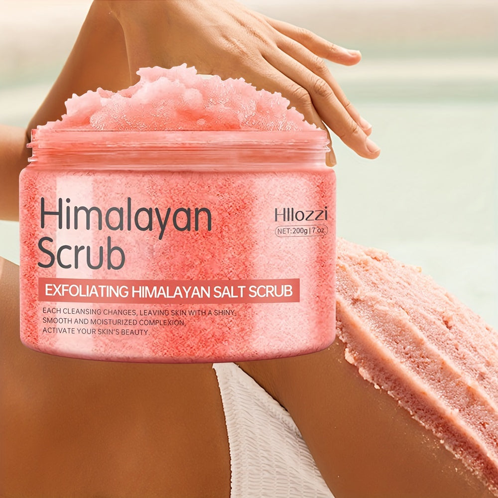 200g/7oz Hiramaya Salt Body Scrub, deep cleansing, hydrating and moisturizing, contains fine salt for physical exfoliation, makes the Light Beige appear lighter, brighter, or more radiant, suitable for all Light Beige types,