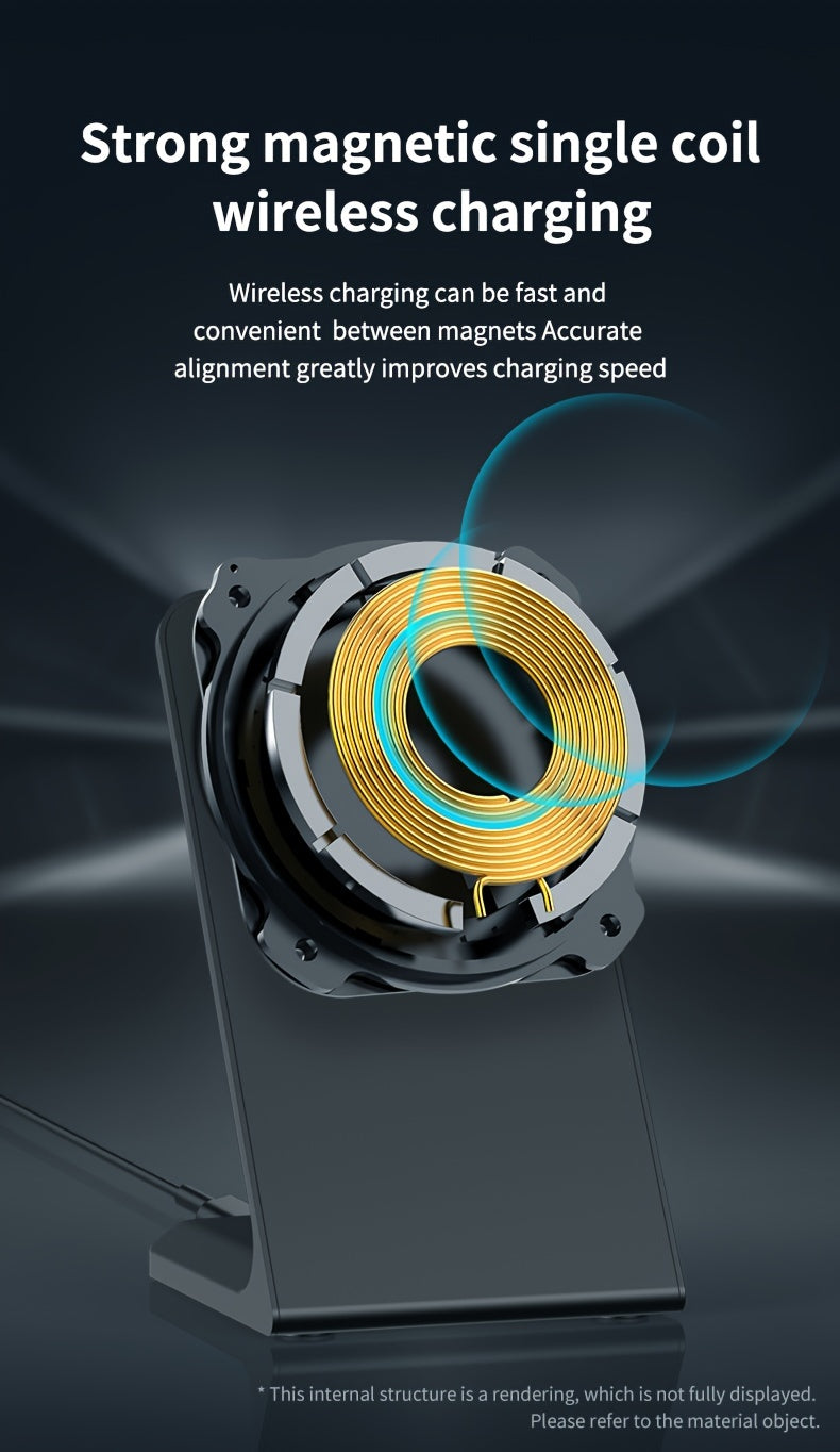 [Apple Wireless Charger] Apple Wireless Charger for iPhone 12/13/14/15/16/17 Pro Max, 15W Fast Charging Magnetic Desk Stand, Apple AirPods Charging Station, Vertical Wireless Phone Dock