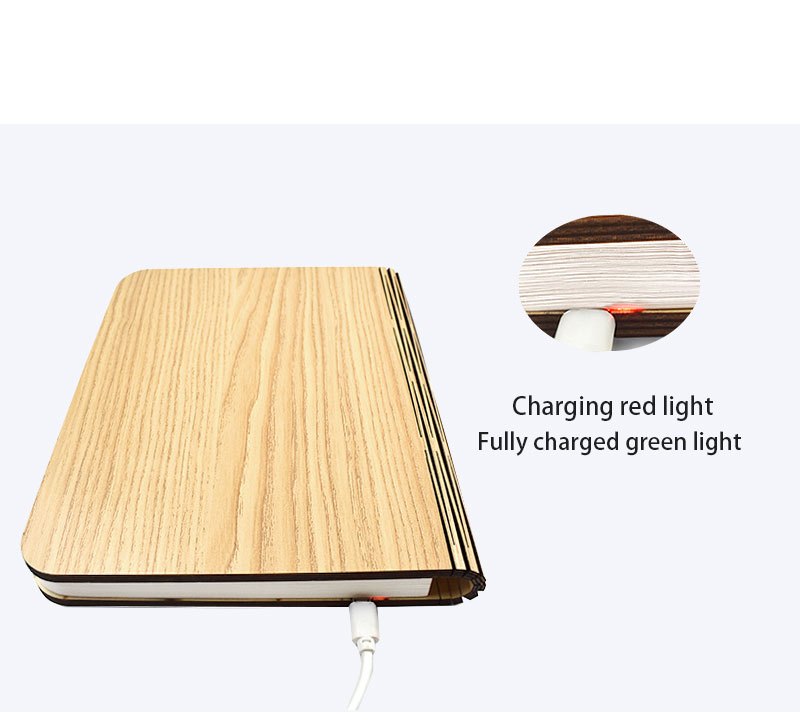 LED Desk Lamp with USB Charging - Foldable Modern Table Lamp, USB-Powered, No Wiring Needed, Compact Design for Bedroom, Office, Shelf, or Gift - Easy Setup