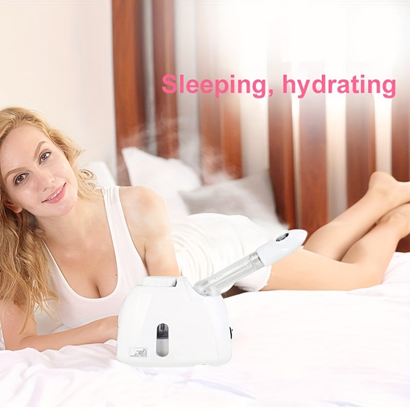 KSKIN Facial Steamer with Nano Mist - for Deep Moisturizing, Open/Closed Eye Use, Compact Face Steamer with Plug (110V), Care Device for, Salon, Spa - Softens Fine Lines, Improves Complexion, Salon Skincare, Sleek Design, Eff