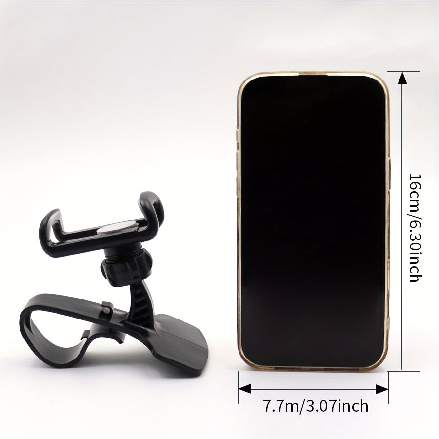 [Durable Car Holder] Durable 1pc Universal Car Phone Holder Mount Clip | Easy Installation Non-Slip Stand for iPhone, Xiaomi, Oppo, VIVO, SamSung, OnePlus - ABS Material, No Battery Required