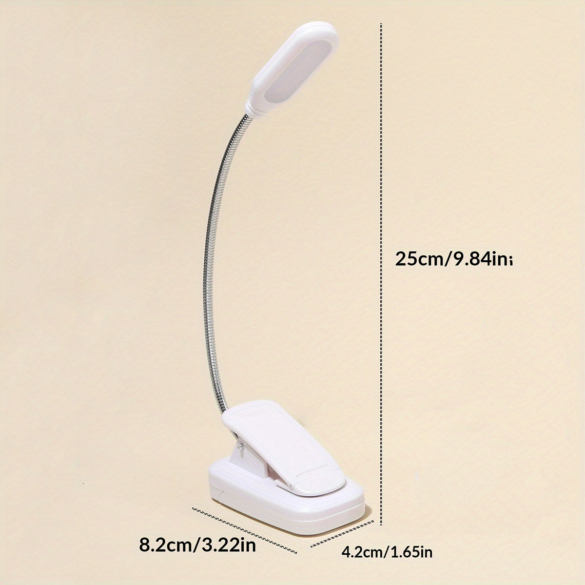 [Desk Lamp For Home & Workspace] 1pc Adjustable LED Desk Lamp with Clip | Battery-Powered, Push Button Control | Ergonomic for Reading, Bedside, Office | Modern Minimalist Lighting