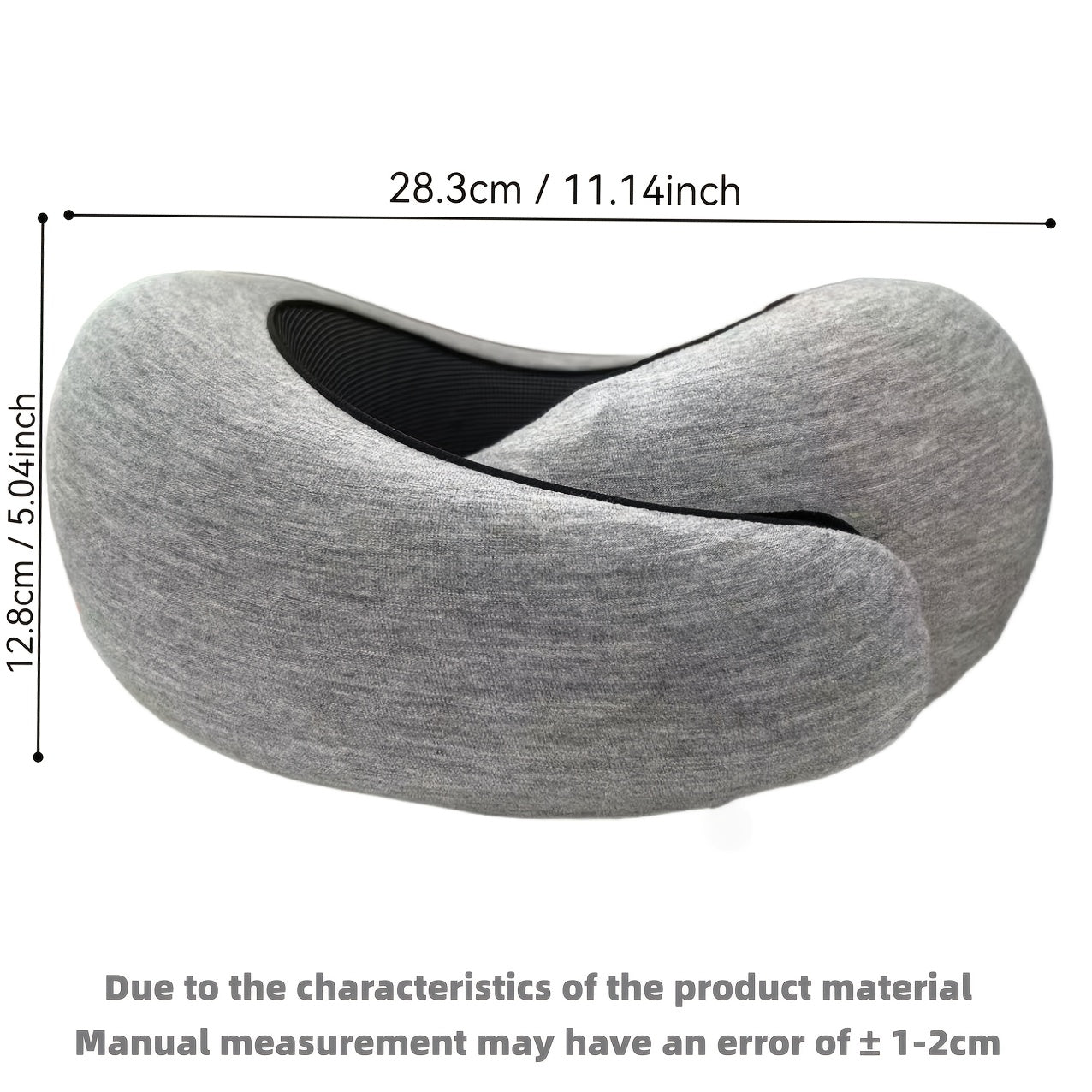 1pc Portable Memory Foam Travel Pillow with Removable Breathable Cover - Neck & Back for Airplane, Car, Office & Home - Lightweight, Machine Washable, -Grade